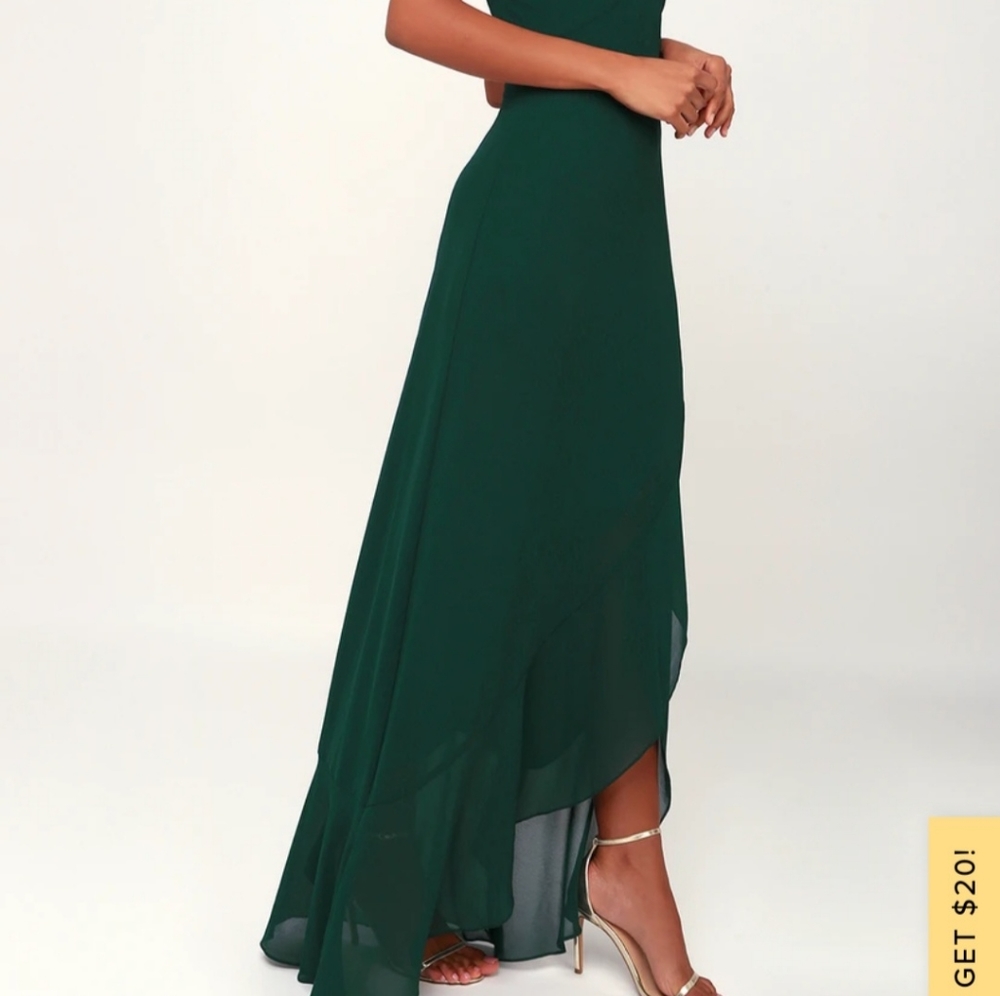 LULU'S Dark green maxi dress - Picture 3 of 7